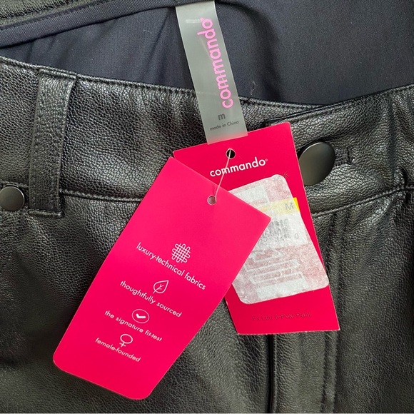 Commando Black Faux Leather Five-Pocket Pants Size Medium - Picture 12 of 13